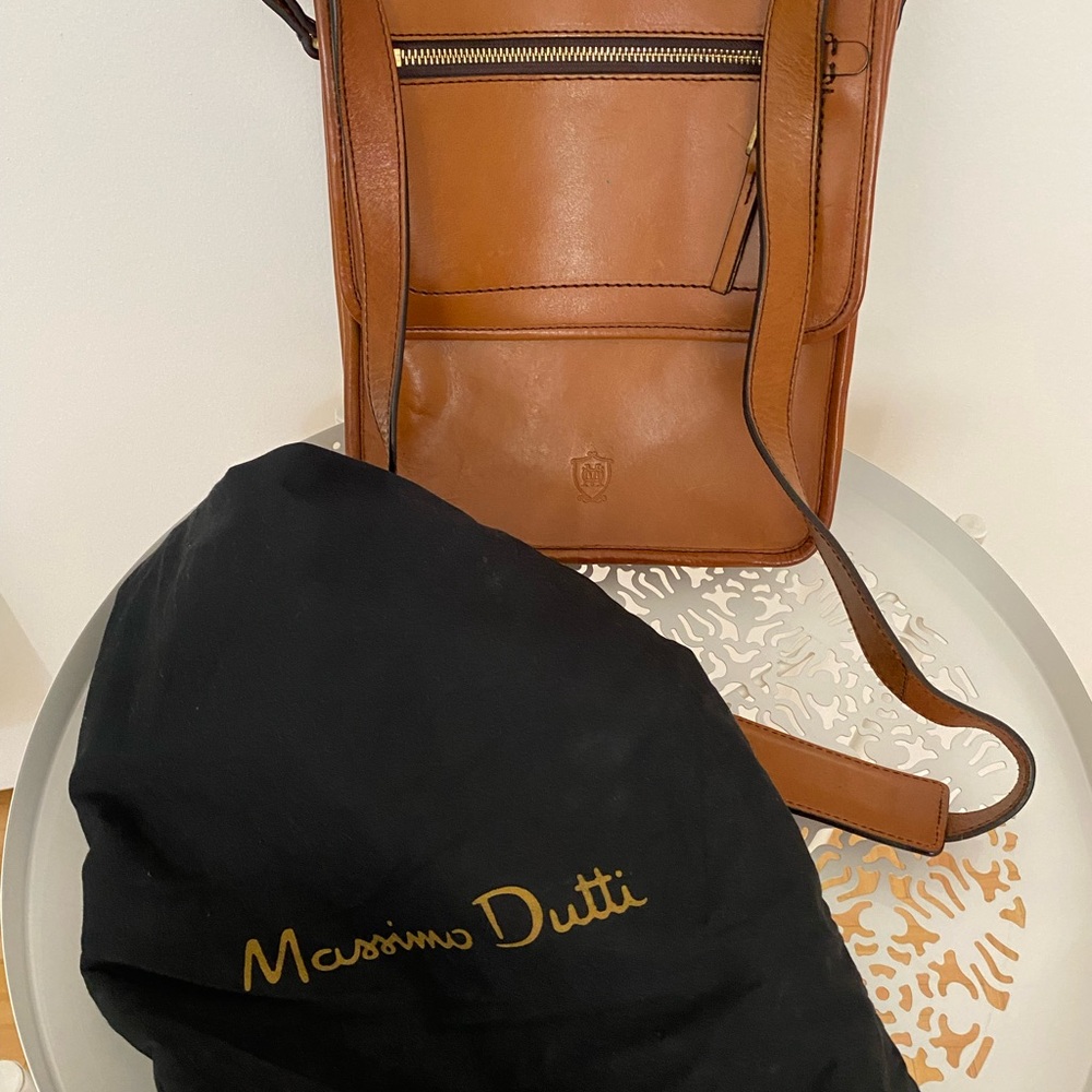 Massimo Dutti Brown Leather Men's Bag
